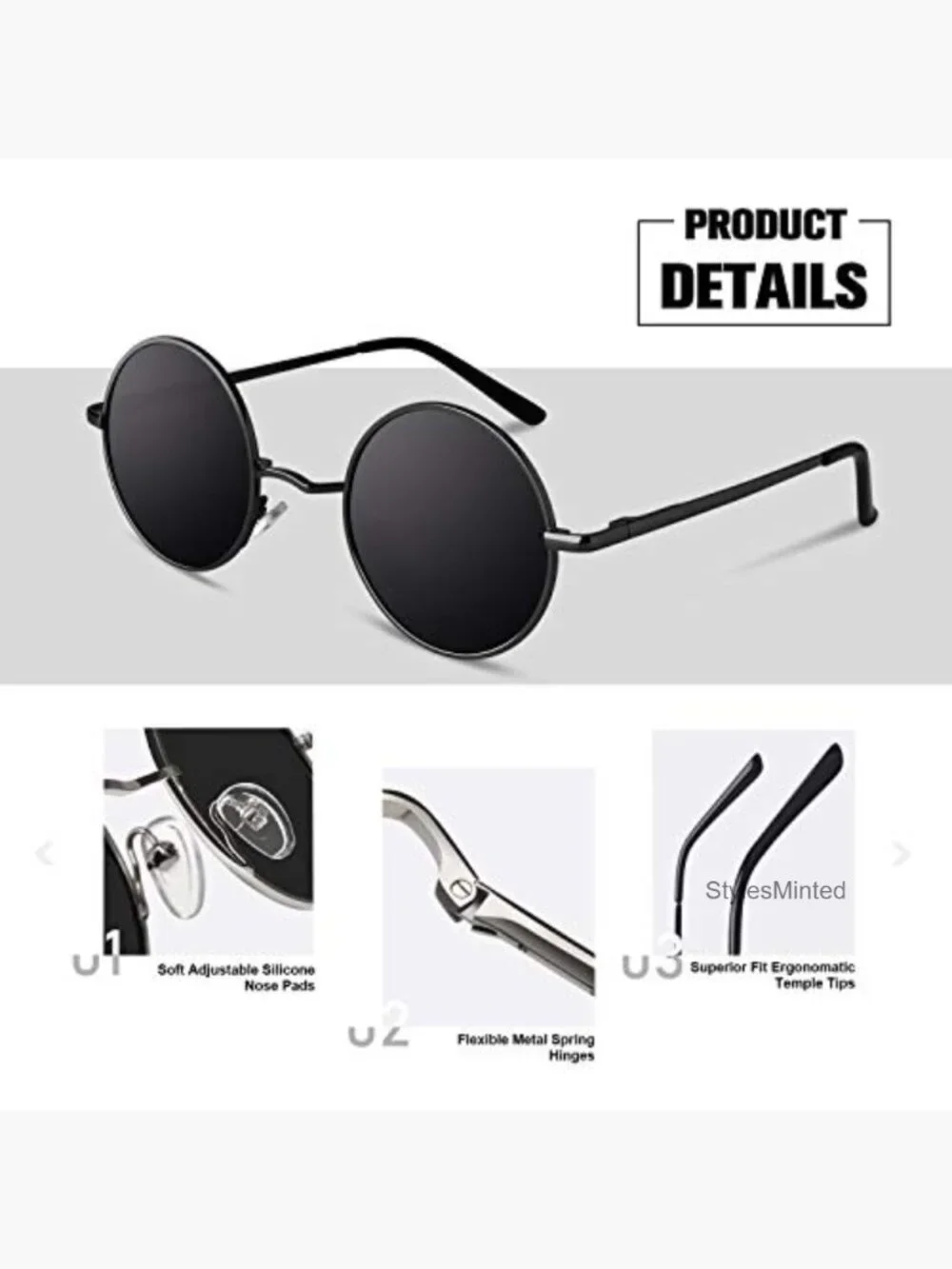 Retro Round Polarized Sunglasses UV400 Shield